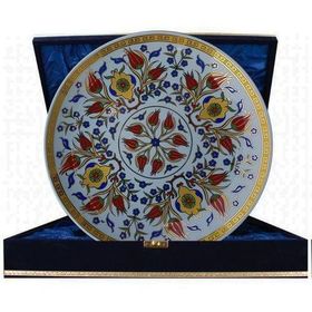Armada Çini PRT 84 25 cm Altın Yaldızlı İznik Rumi Porselen Çini Tabak