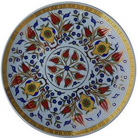 Armada Çini PRT 84 25 cm Altın Yaldızlı İznik Rumi Porselen Çini Tabak