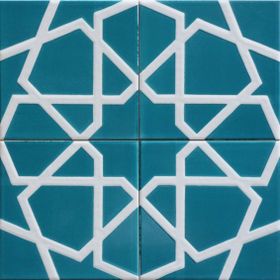 Armada Çini SP 100 20x20 cm Mavi Beyaz Desenli Kütahya Çinisi
