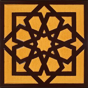 Armada Çini SP 101 Kahve Türk Yıldızı Kütahya İznik Çini 20x20 cm Pano