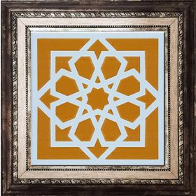Armada Çini SP 101 Sarı Türk Yıldızı Desenli Kütahya İznik Çini 20x20 cm Pano