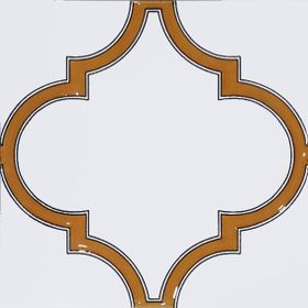 Armada Çini SP 103 20x20 cm Arabesk Sarı Beyaz Desenli Kütahya Çini