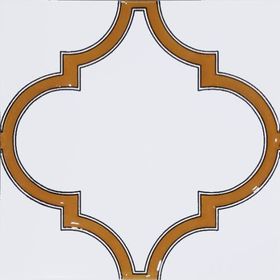 Armada Çini SP 103 20x20 cm Arabesk Sarı Beyaz Desenli Kütahya Çini