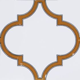 Armada Çini SP 103 20x20 cm Arabesk Sarı Beyaz Desenli Kütahya Çini