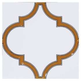 Armada Çini SP 103 20x20 cm Arabesk Sarı Beyaz Desenli Kütahya Çini