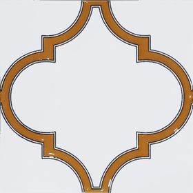 Armada Çini SP 103 20x20 cm Arabesk Sarı Beyaz Desenli Kütahya Çini
