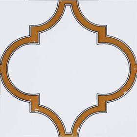 Armada Çini SP 103 20x20 cm Arabesk Sarı Beyaz Desenli Kütahya Çini