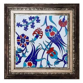 Armada Çini SP 105 Lale Çiçek Desenli Kütahya İznik Çini 20x20 cm Pano