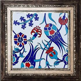 Armada Çini SP 105 Lale Çiçek Desenli Kütahya İznik Çini 20x20 cm Pano