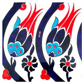 Armada Çini SP 77 20x20 cm Kütahya Çinisi İznik Lale Desen Çini Karo