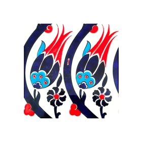 Armada Çini SP 77 20x20 cm Kütahya Çinisi İznik Lale Desen Çini Karo