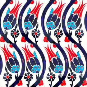 Armada Çini SP 77 20x20 cm Kütahya Çinisi İznik Lale Desen Çini Karo