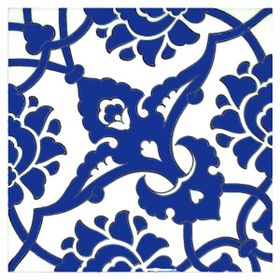 Armada Çini SP 83 20x20 cm Kobalt Beyaz İznik Rumi Desenli Çini Karo