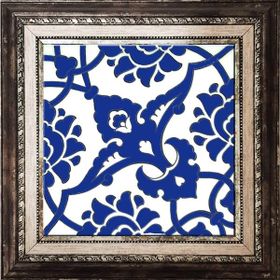 Armada Çini SP 83 20x20 cm Kobalt Beyaz İznik Rumi Desenli Çini Karo