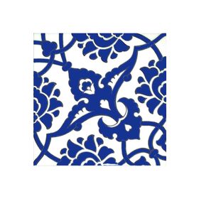 Armada Çini SP 83 20x20 cm Kobalt Beyaz İznik Rumi Desenli Çini Karo