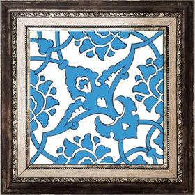 Armada Çini SP 83 Mavi Beyaz Desenli İznik Rumi Kütahya Çini 20x20 cm Pano