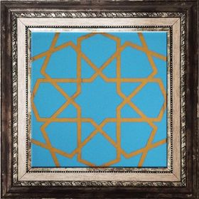 Armada Çini SP 89 Turkuaz Metalik Kütahya Çini 20x20 cm Pano