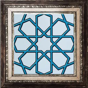 Armada Çini SP 89-V 20x20 cm Turkuaz Beyaz Türkmen Yıldızı Çini Karo