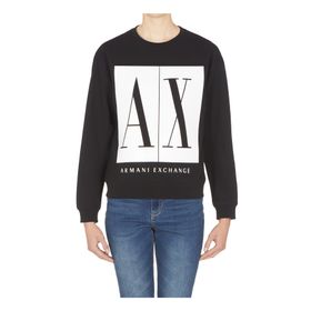 Armani 8NYM02-1200 Exchange Bisiklet Yaka Siyah Kadın Sweatshirt