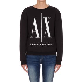 Armani 8NYM02-1200 Exchange Bisiklet Yaka Siyah Kadın Sweatshirt