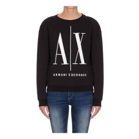 Armani 8NYM02-1200 Exchange Bisiklet Yaka Siyah Kadın Sweatshirt