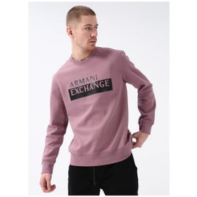 Armani Exchange 6LZMBE 1316 Bisiklet Yaka Lila Erkek Sweatshirt