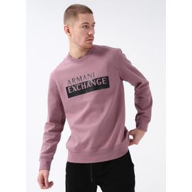 Armani Exchange 6LZMBE 1316 Bisiklet Yaka Lila Erkek Sweatshirt