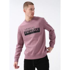 Armani Exchange 6LZMBE 1316 Bisiklet Yaka Lila Erkek Sweatshirt