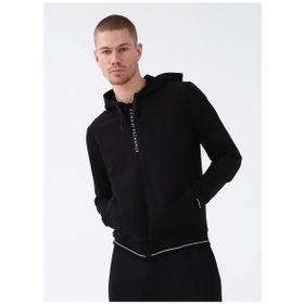 Armani Exchange 8NZM82 1200-BLACK Kapüşon Yaka Siyah Erkek Sweatshirt