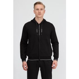 Armani Exchange 8NZM82 1200-BLACK Kapüşon Yaka Siyah Erkek Sweatshirt