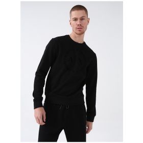 Armani Exchange 8NZM87 1200 Bisiklet Yaka Siyah Erkek Sweatshirt