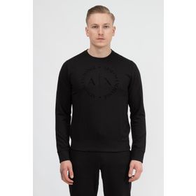 Armani Exchange 8NZM87 1200 Bisiklet Yaka Siyah Erkek Sweatshirt