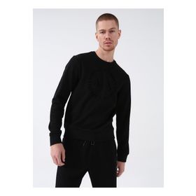 Armani Exchange 8NZM87 1200 Bisiklet Yaka Siyah Erkek Sweatshirt