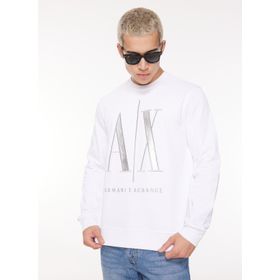Armani Exchange 8NZMPQ 1100 Beyaz Bisiklet Yaka Erkek Sweatshirt