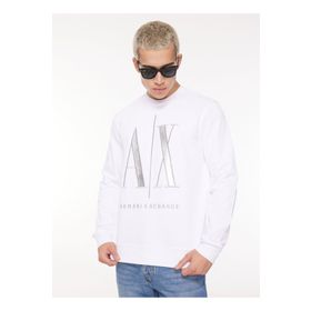 Armani Exchange 8NZMPQ 1100 Beyaz Bisiklet Yaka Erkek Sweatshirt