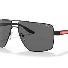 Armani Exchange AX2037S Kare Mat Siyah Gri Polarize Erkek Güneş Gözlüğü