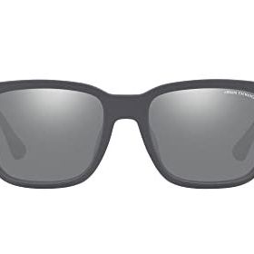 Armani Exchange AX4112SU Universal Fit Dikdörtgen Mat Gri Aynalı Gümüş Polarize Erkek Güneş Gözlüğü