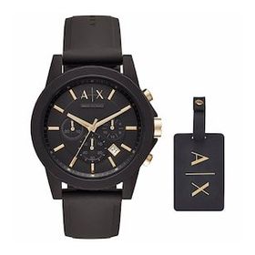 Armani Exchange AX7105 Erkek Set Kol Saati ve Valiz Etiketi