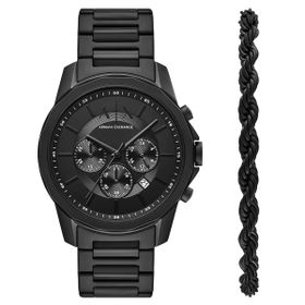 Armani Exchange AX7163SET Siyah Çelik Erkek Kol Saati ve Bileklik Seti