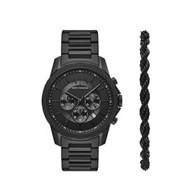 Armani Exchange AX7163SET Siyah Çelik Erkek Kol Saati ve Bileklik Seti