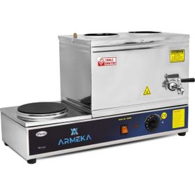 Armeka Gri 20 Litre Çay Kazanı Sanayi Tipi Çaymatik Platin Pleytli Kahveci Kazanı Kahve ve Çay Ocağı