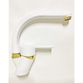 Armilla Armatür Beyaz Gold Balıksırtı Borulu Banyo Lavabo Musluğu Bataryası