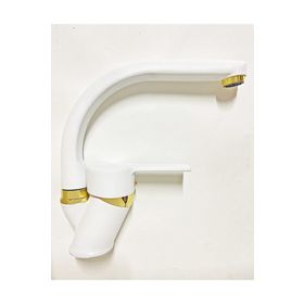 Armilla Armatür Beyaz Gold Balıksırtı Borulu Banyo Lavabo Musluğu Bataryası