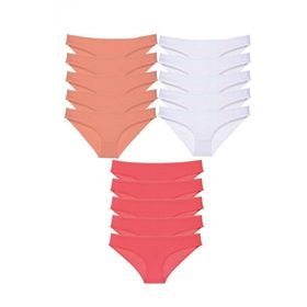 Armin Loretta 15 Adet Süper Eko Set Beyaz Pudra Fuşya Likralı Kadın Slip Külot