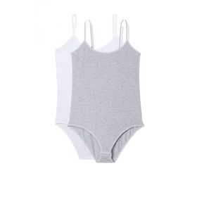 Armin Loretta 2 Adet İp Askılı Kadın Çıtçıtlı Body Beyaz ve Gri