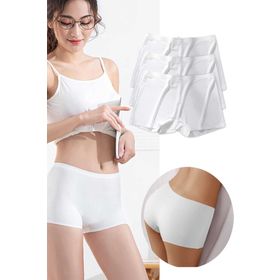 Armin Loretta 3 Adet Kadın Dikişsiz Görünmez İz Yapmaz Mini Beyaz Şort Boxer