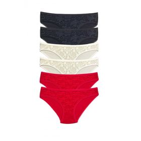 Armin Loretta S116 6 Adet Önü Dantelli Transparan Kadın Slip Külot