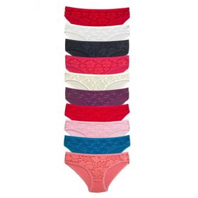 Armin Loretta S231 10 Adet Önü Dantelli Transparan Slip Külot