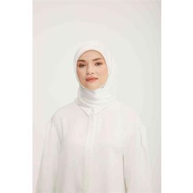 Armine 01 Trend Beyaz Düz Renk Jan Jan Şifon Eşarp