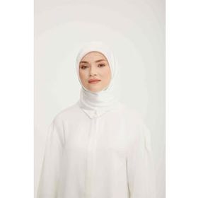 Armine 01 Trend Beyaz Düz Renk Jan Jan Şifon Eşarp